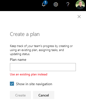 Microsoft Planner, SharePoint Online team sites