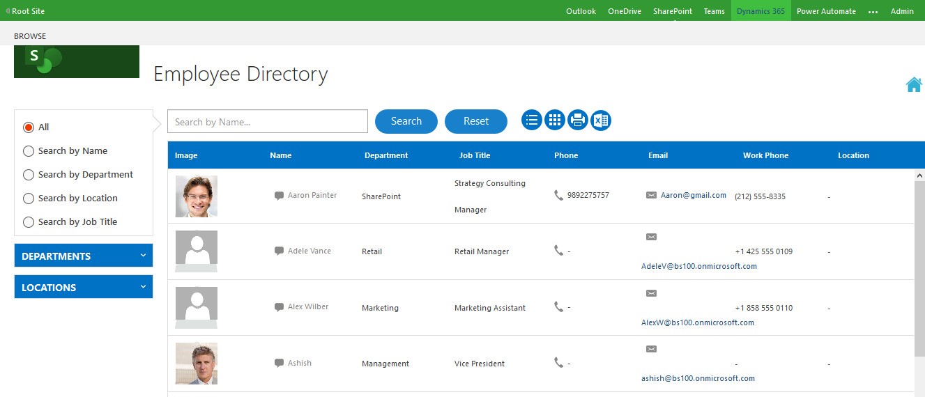 SharePoint Employee Directory