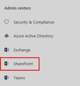 SharePoint Admin Center