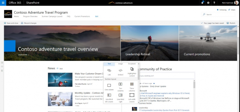 SharePoint Intranet Examples