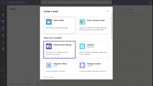 New Template for creating teams in MS Teams