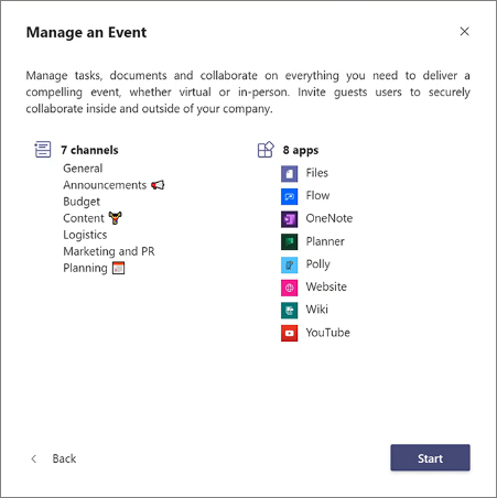 Manage Event In MS Teams