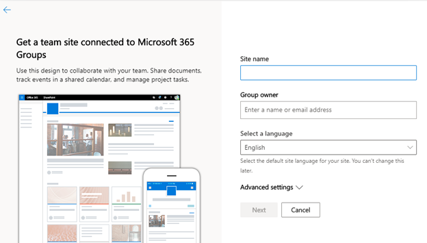 Team Site Connected To Microsoft 365 Groups