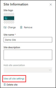 SharePoint Site settings