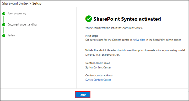 SharePoint Syntex Activation