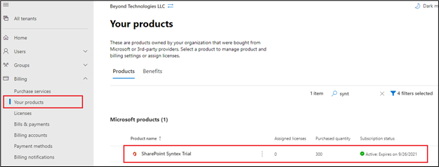 Products in SharePoint Syntex