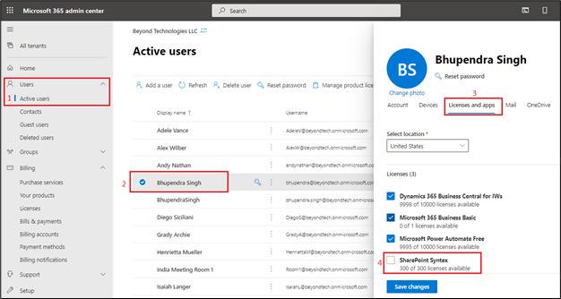 Active Users In Microsoft 365 Center