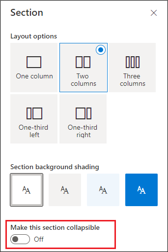 Collapasable Section