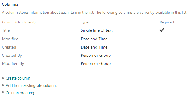 Create Column List