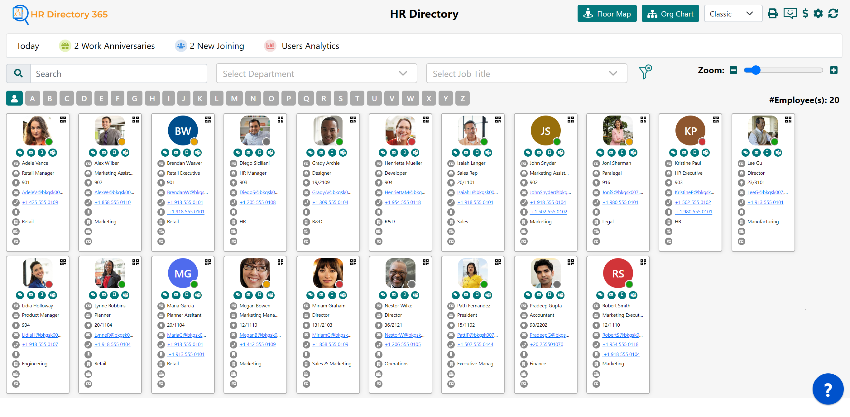 HR Directory Classic View