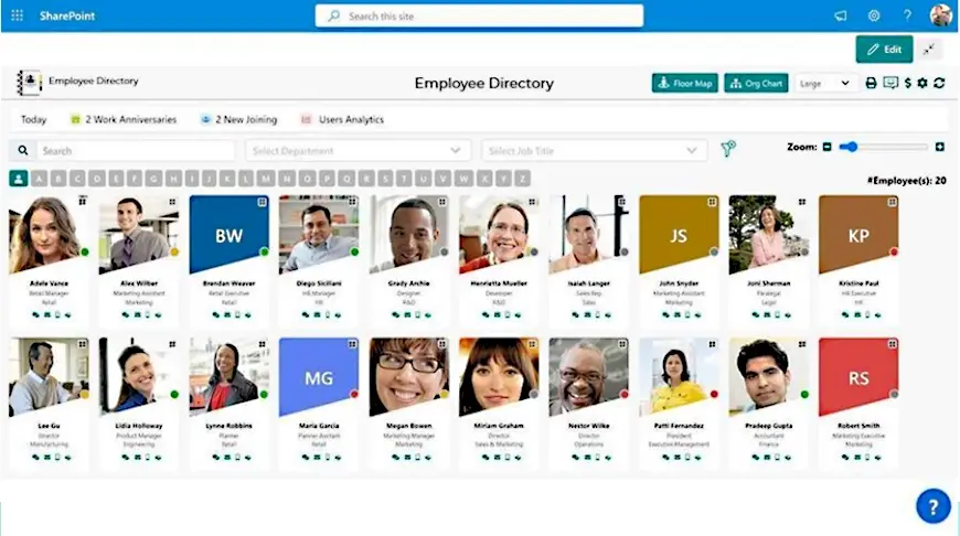 Pick 1: Beyond Intranet’s SharePoint Employee Directory Software (SPFx App)