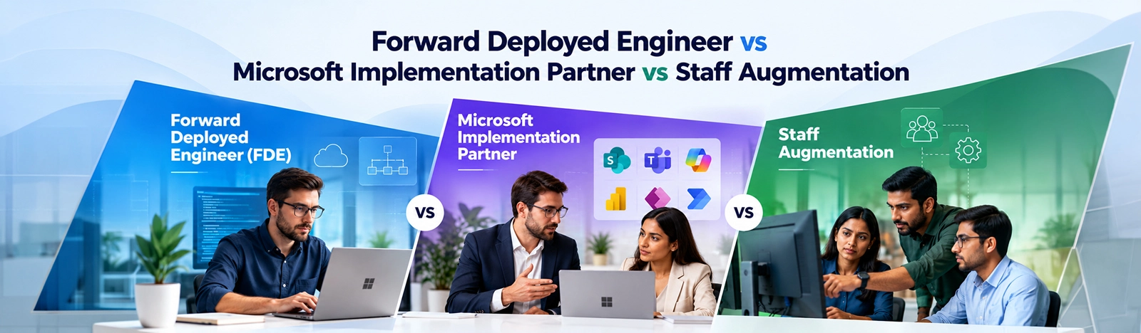 Forward Deployed Engineer vs. Microsoft Implementation Partner vs. Staff Augmentation 
