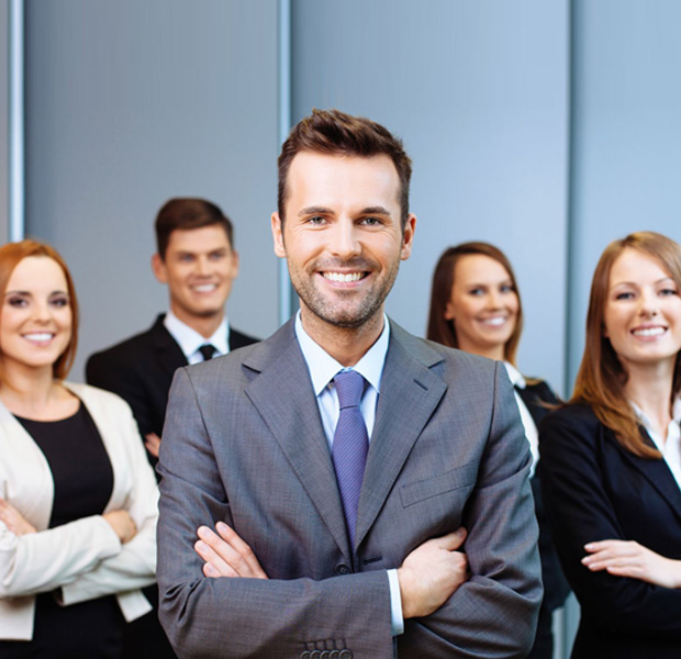 man with team
