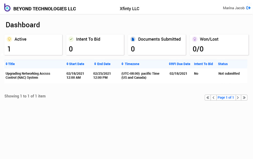 Sharepoint Bid Management System