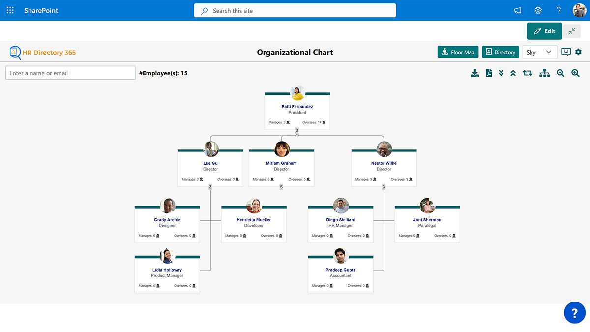 Organization Chart - Sky View