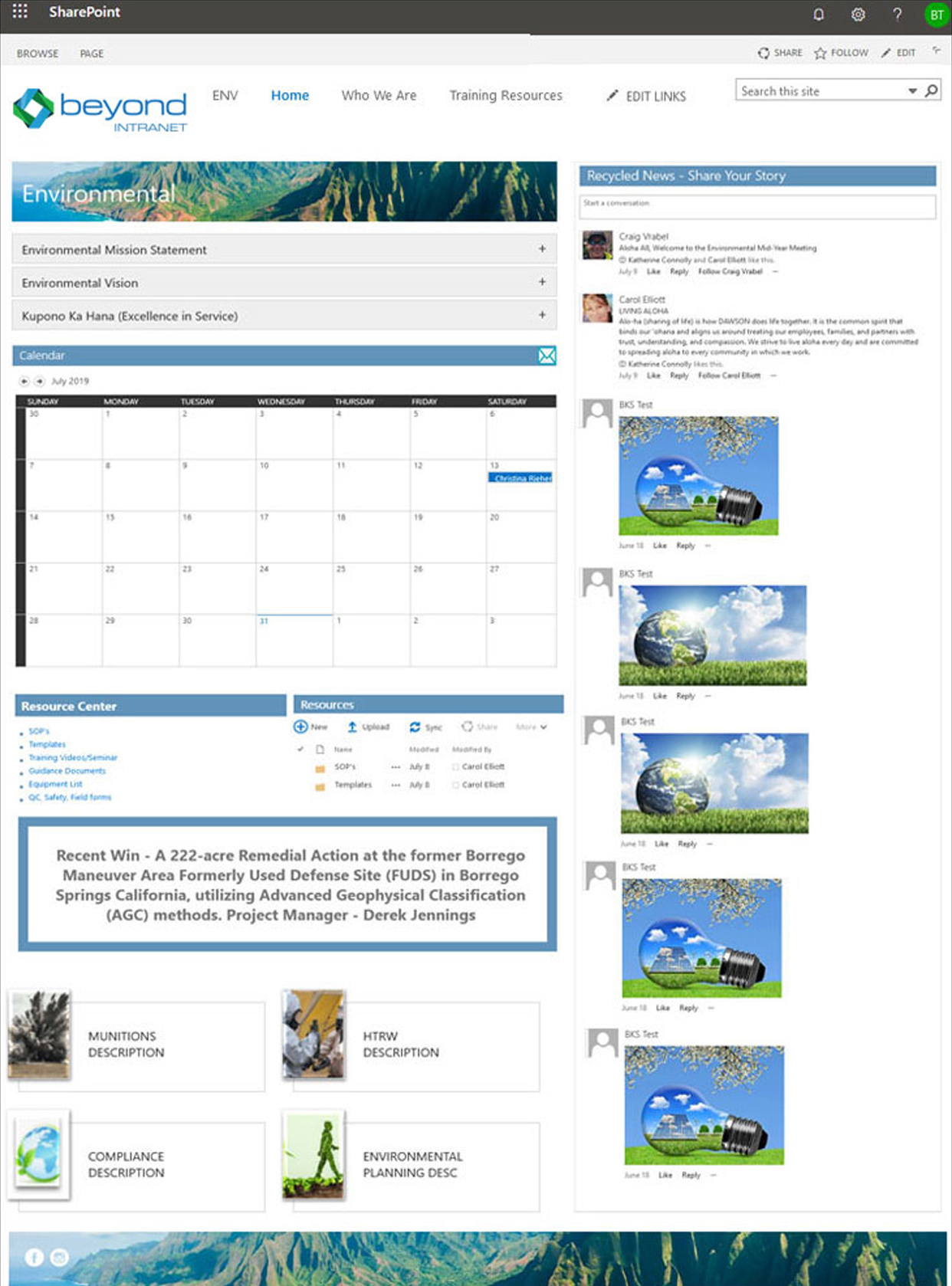 Construction Intranet Templates