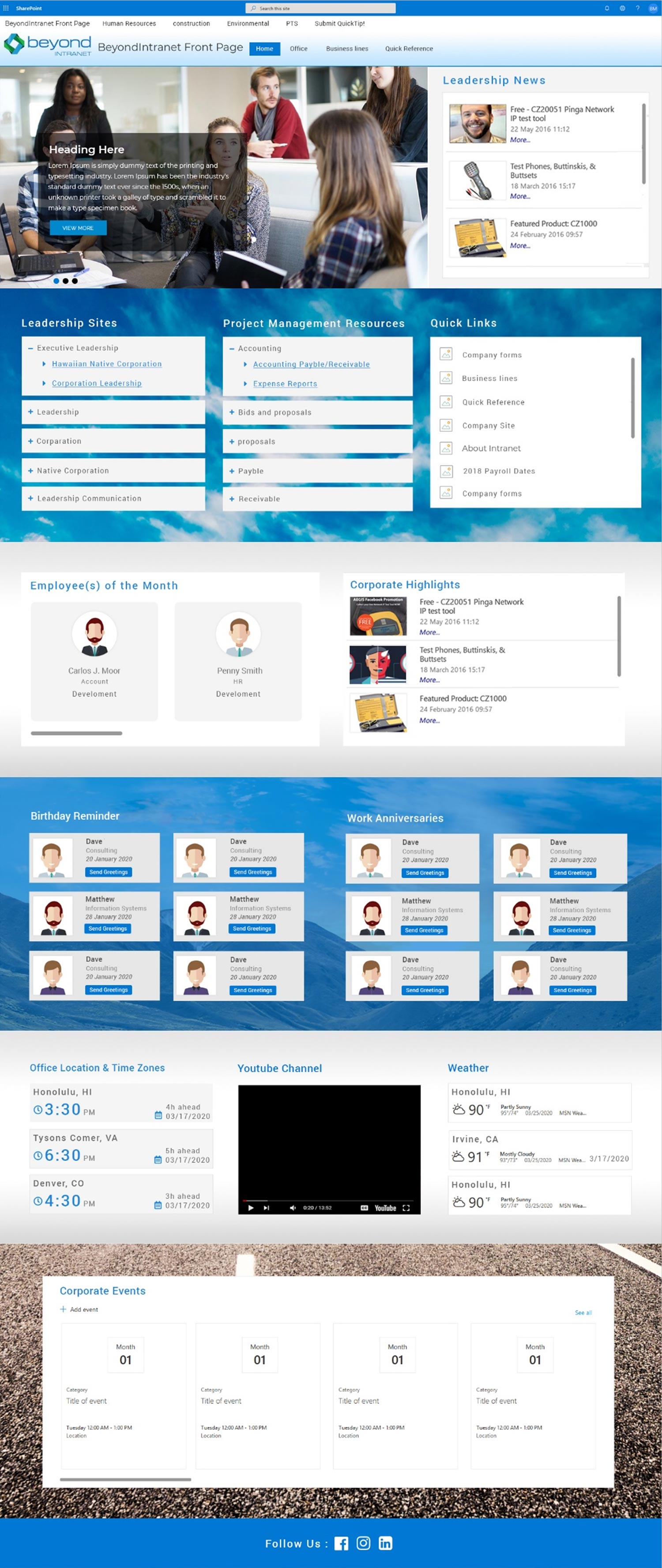 Construction Intranet Templates