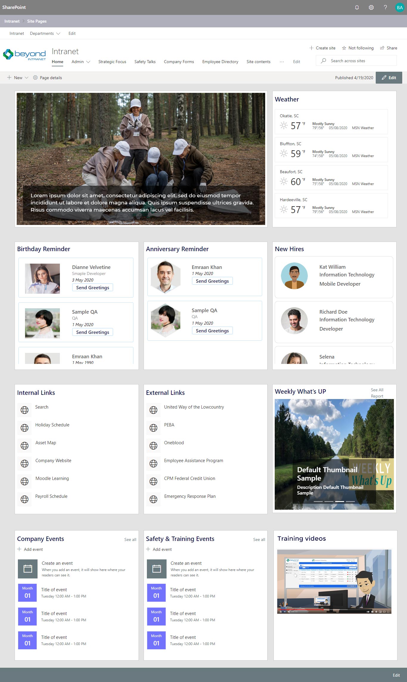 Non-Profit Intranet Templates Portal