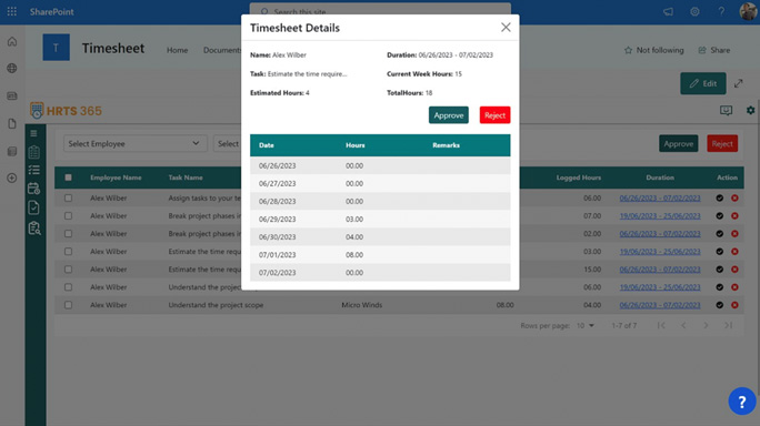 Detailed Timesheet Tracking